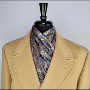Stylish Scarf  Jos. A Bank Brown Paisley Silk&Wool